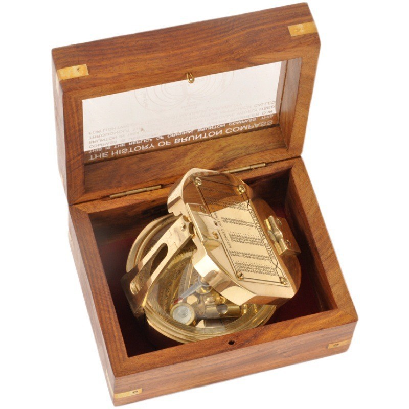 เข็มทิศแบบเรโทรพร้อมระดับ ทำจากทองเหลืองบริสุทธิ์ เหมาะสำหรับของขวัญเด็ก
