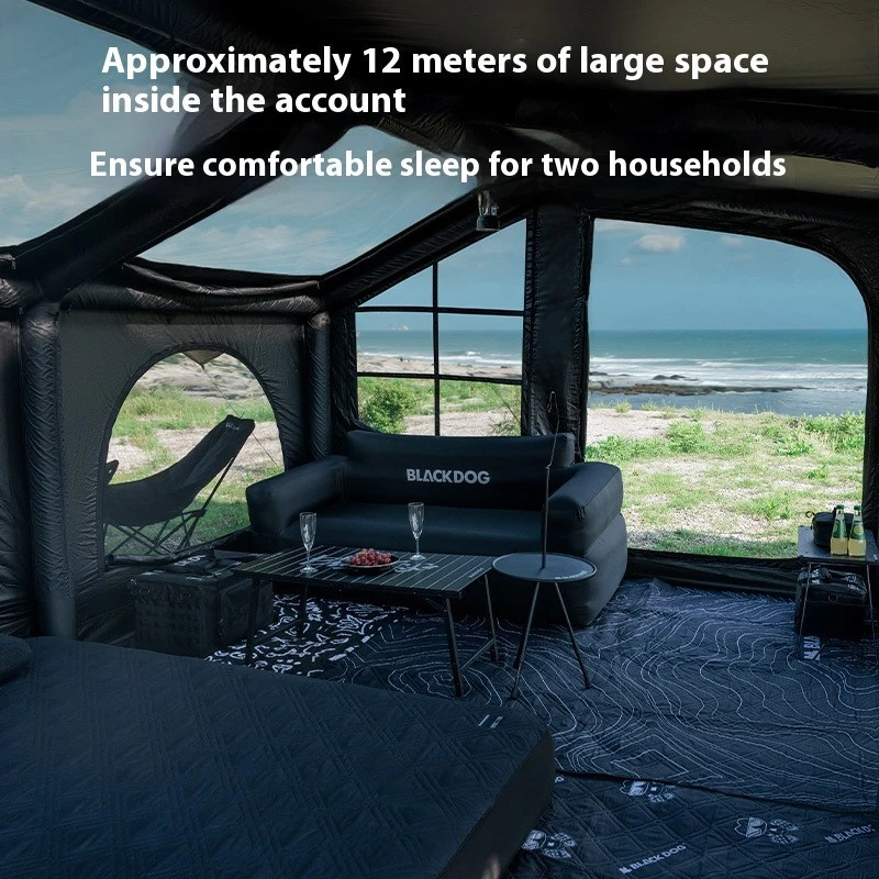 Naturehike Blackdog เต็นท์เป่าลมอัตโนมัติ พกพาสะดวก สำหรับแคมปิงกลางแจ้ง กันลม วัสดุไวนิลและไทเทเนียม