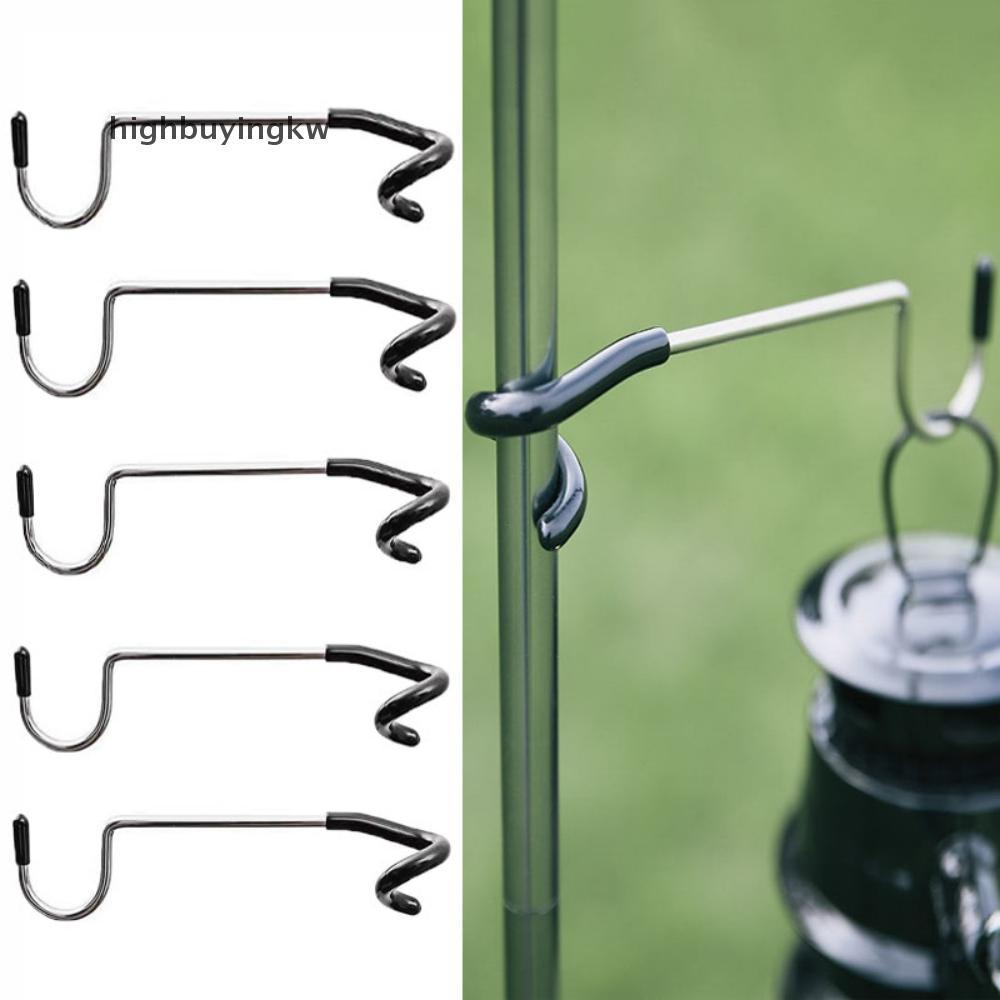 Null Camping Light Pole Hook เต็นท์สแตนเลสเสาโคมไฟตะขอมัลติฟังก์ชั่กลางแจ้ง Camping Light Stand Hook Camping อุปกรณ์ null