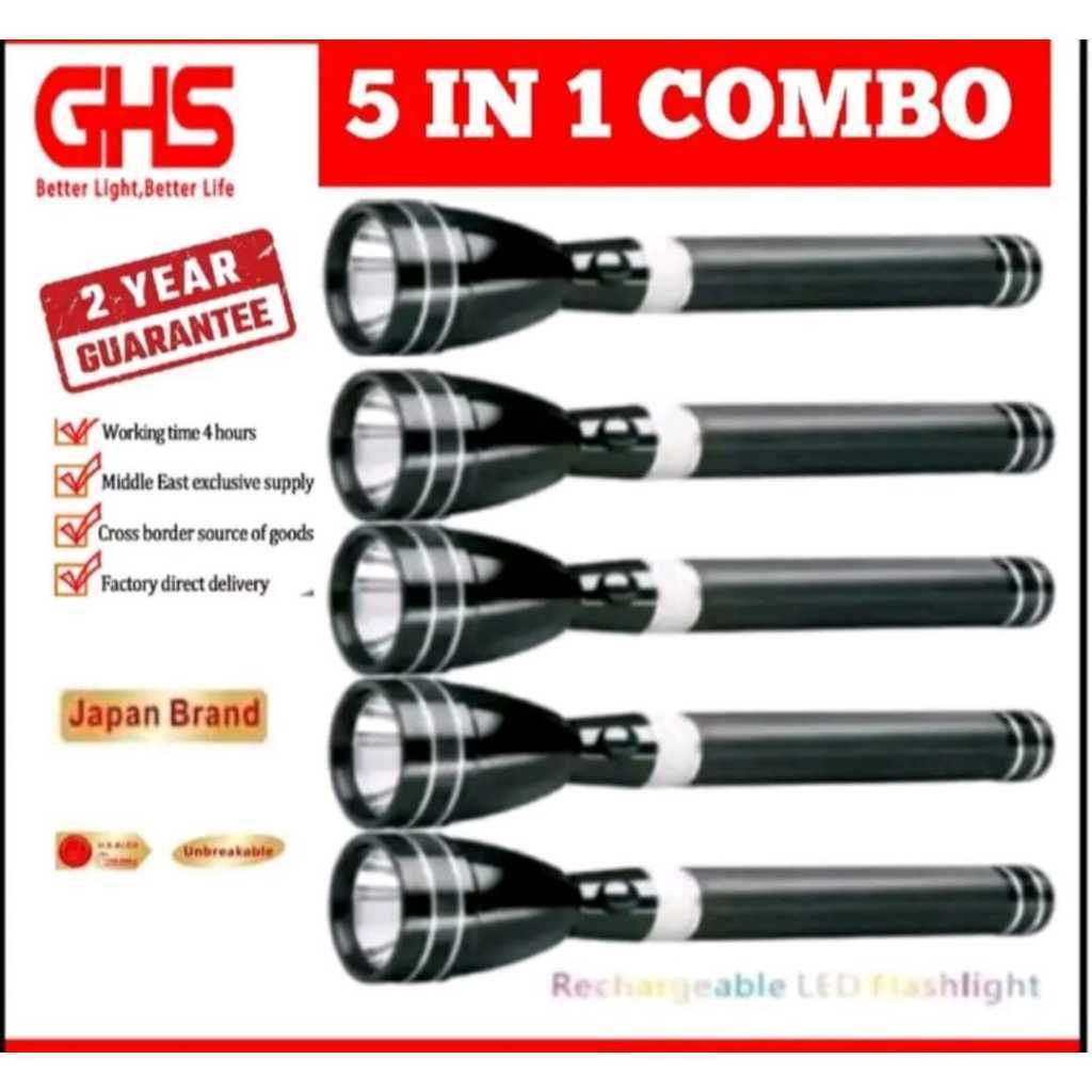 GHS Combo DC580 plus 5in1100Original Japan ยี่ห้อไฟฉาย Led Flash Light ชาร์จแบบพกพา Power Home