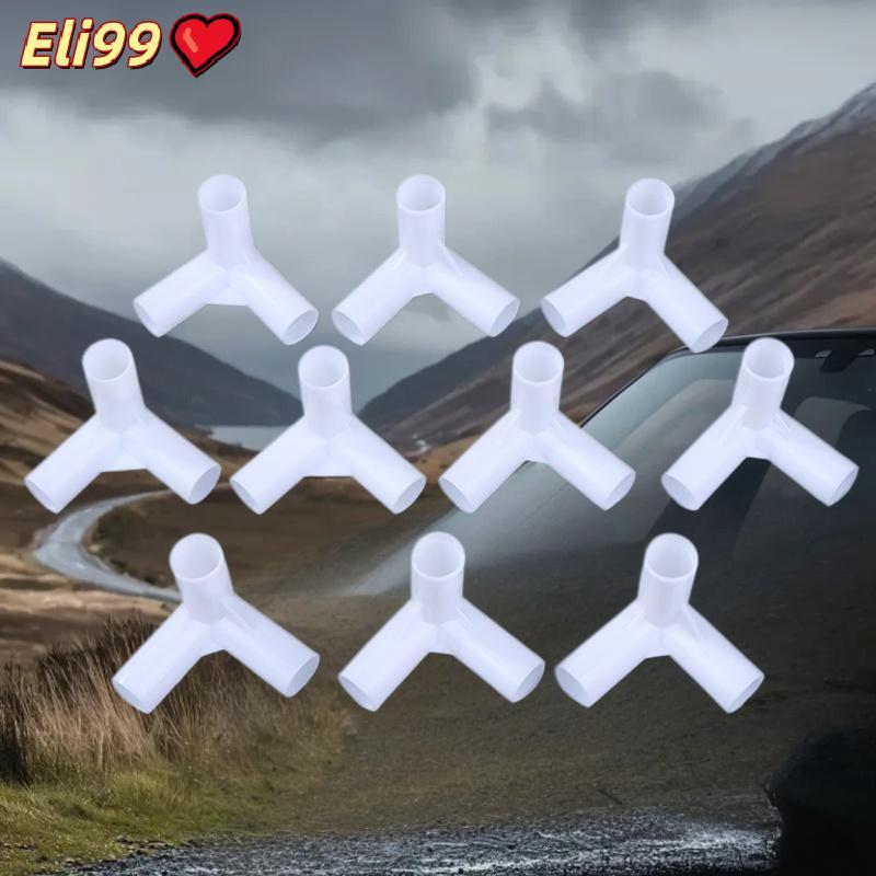 ข้อต่อพลาสติกสีขาว10ชิ้น12มม ชั้นวางของ DIY เต็นท์ข้อต่อคงที่ทีออฟข้อต่อตะขอตรงข้อศอกตู้เสื้อผ้า