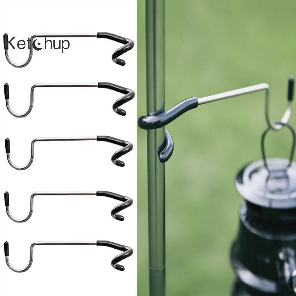 เพชรที แคมป์ปิ้งเสาไฟตะขอสแตนเลสเสาเต็นท์โคมไฟตะขอมัลติฟังก์ชั่กลางแจ้งตั้งแคมป์แสงยืนตะขออุปกรณ์ตั้งแคมป์ ดี