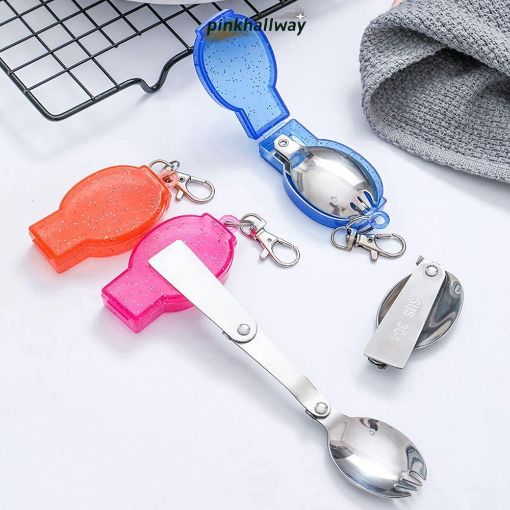 PINKHALLWAY ช้อนส้อมพกพา สแตนเลส สำหรับใช้กลางแจ้ง