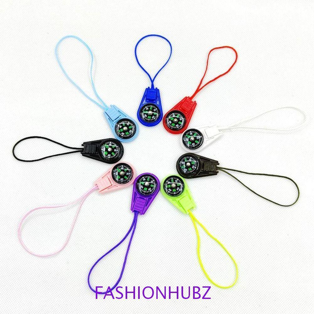 แฟชั่นฮับ เข็มทิศการอยู่รอดขนาดเล็ก เข็มทิศพกพากันน้ากระเป๋า เครื่องมือเดินป่าด่วนตะขอพลาสติกมัลติฟังก์ชั่เชือกเส้นเล็กเข็มทิศกลางแจ