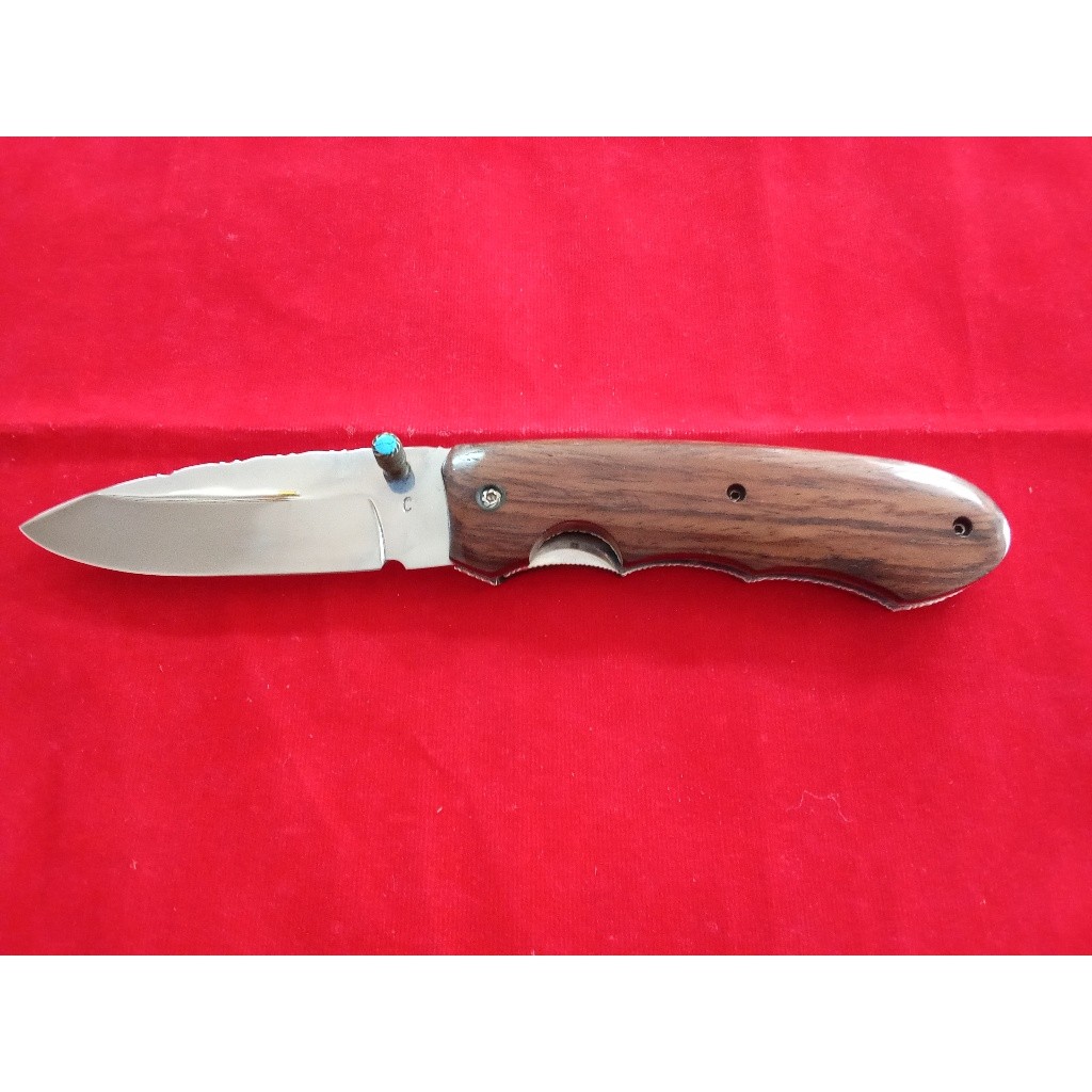 มีดพับญิปุ่น ด้ามไม้ปุ่มมะค่า ใบมีดญิปุ่น Product of Thailand  Used Like New